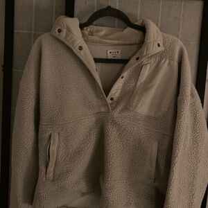 WILO Women's Cream Sherpa Pullover Jacket